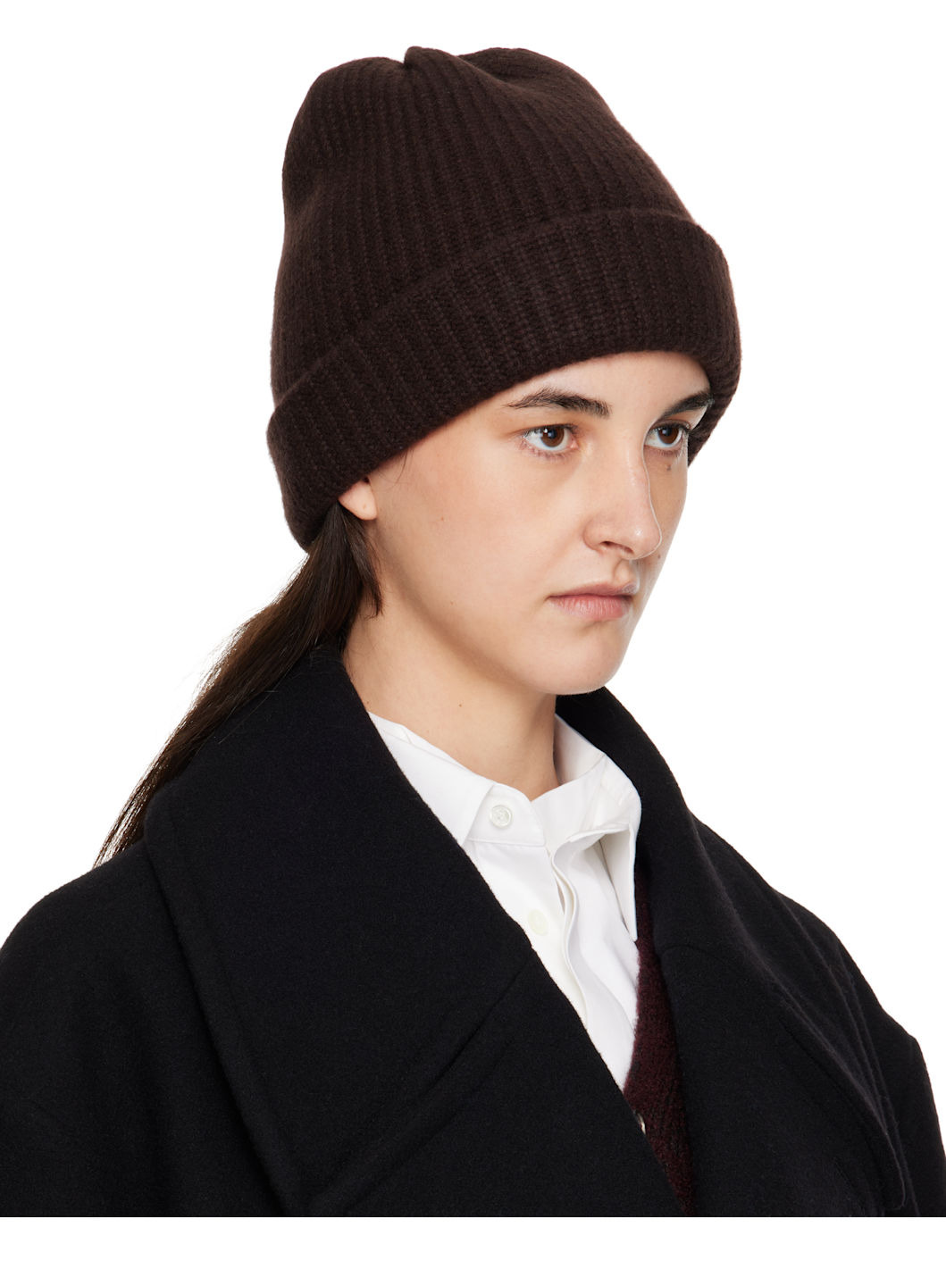 Brown Cashmere Beanie - 2