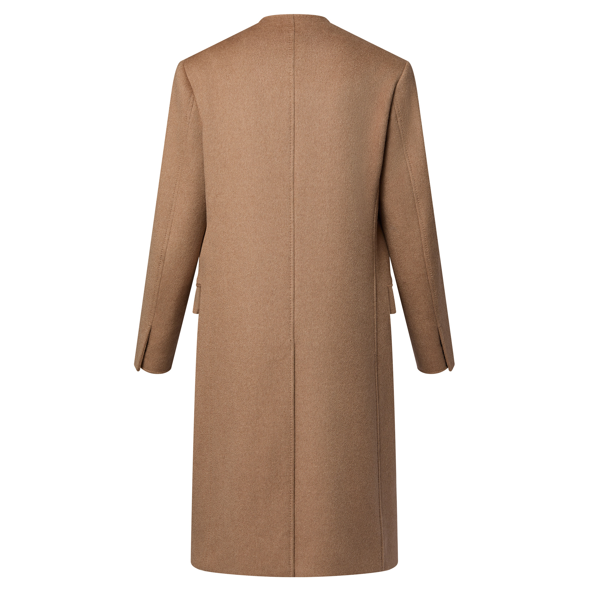 Rounded Lapel Camel Coat - 3