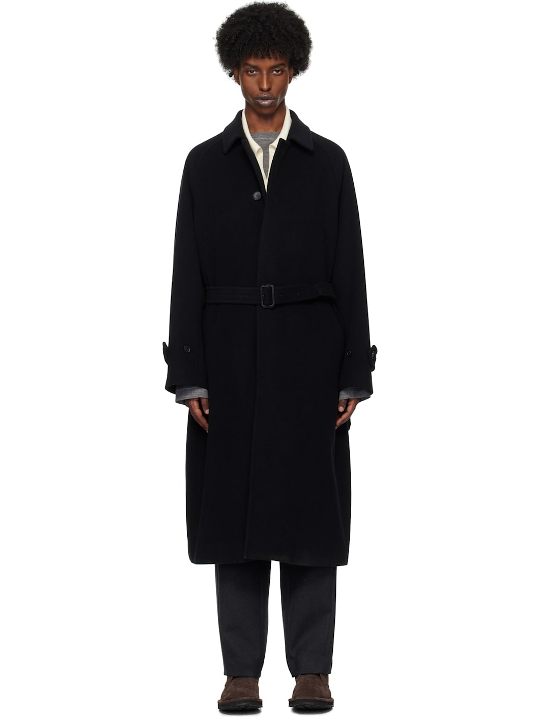 Black Mosser Soutien Collar Coat - 1