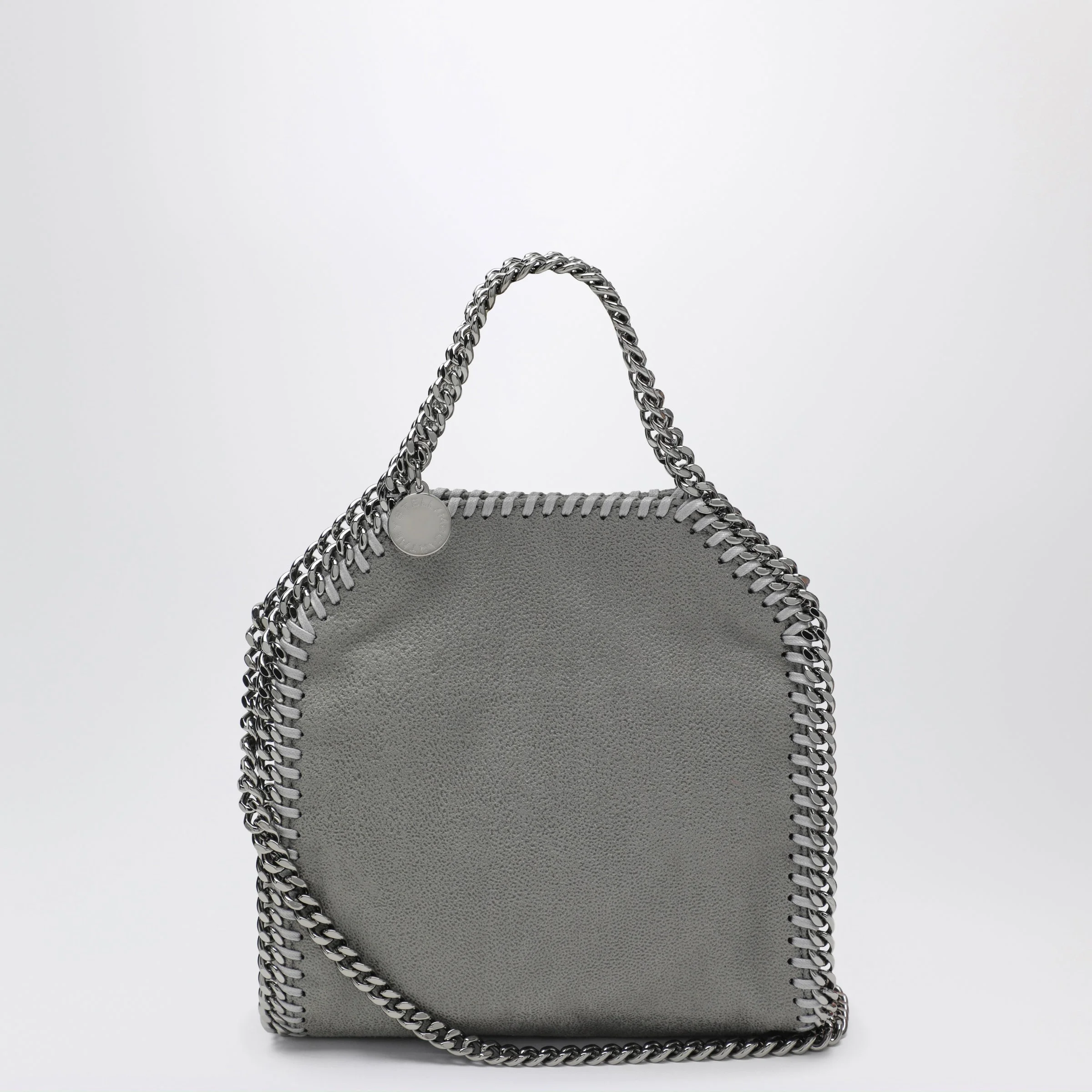 Falabella micro Tote bag in light grey - 1
