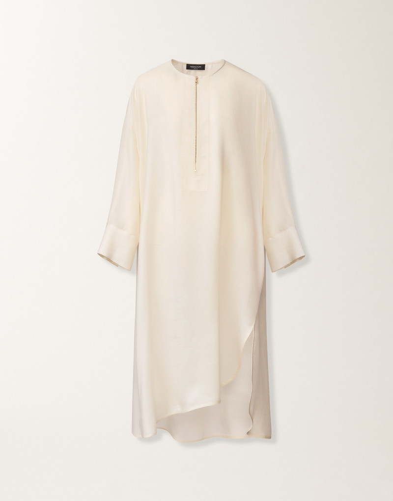 Fluid midi dress in cream 1