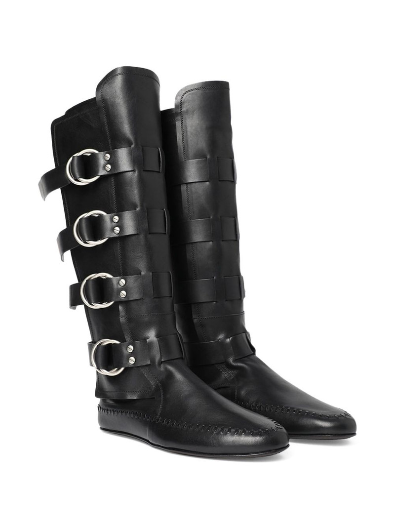 Ann Demeulemeester Siver biker knee-high boots outlook