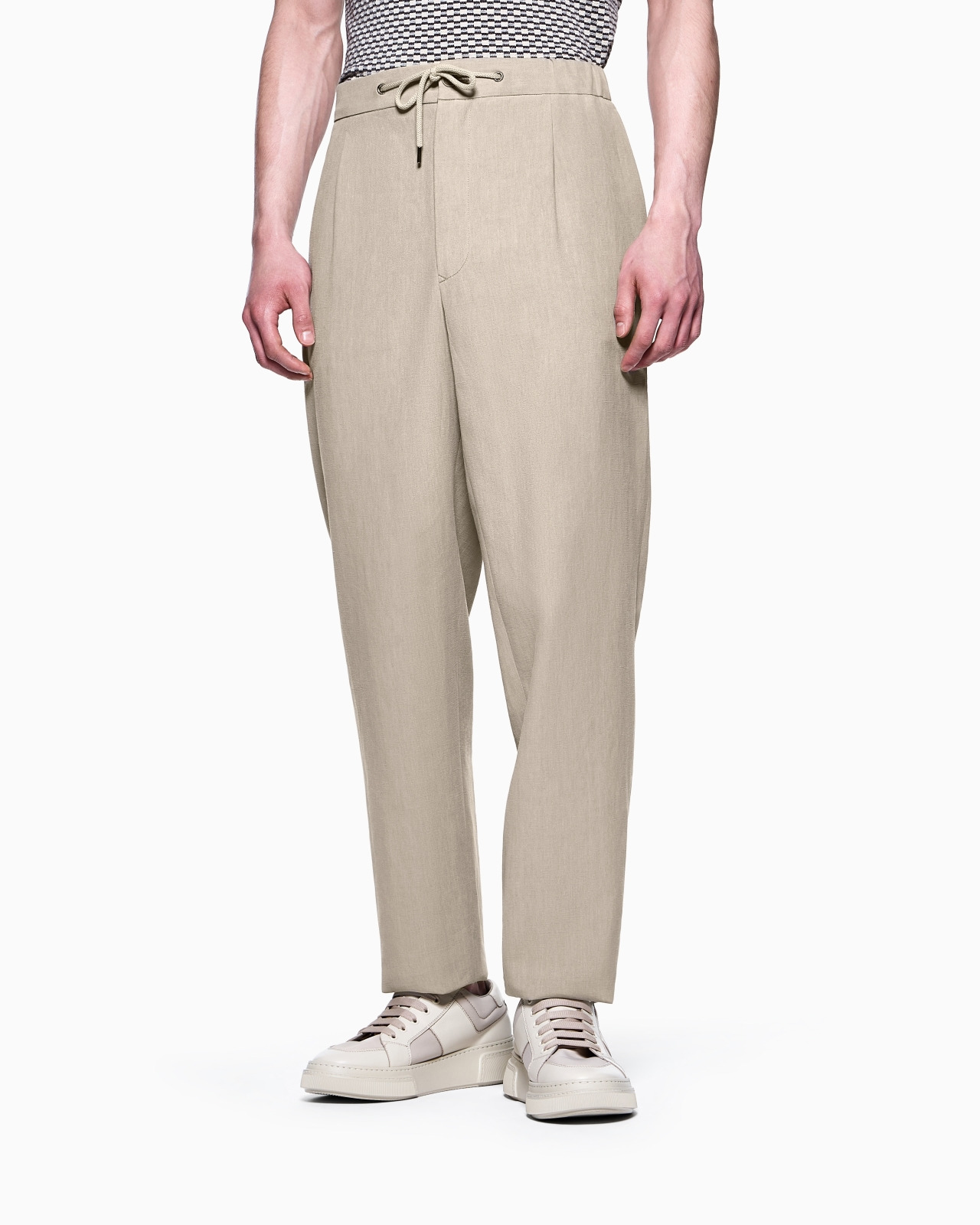 SINGLE-PLEAT, LINEN-CANVAS TROUSERS - 4