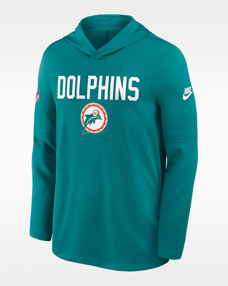 Miami Dolphins Pass Accuracy Men's Nike Dri-FIT NFL Long-Sleeve Hooded Top 1