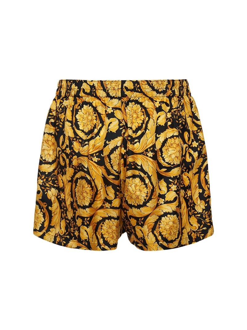 Barocco print silk loungewear shorts - 3