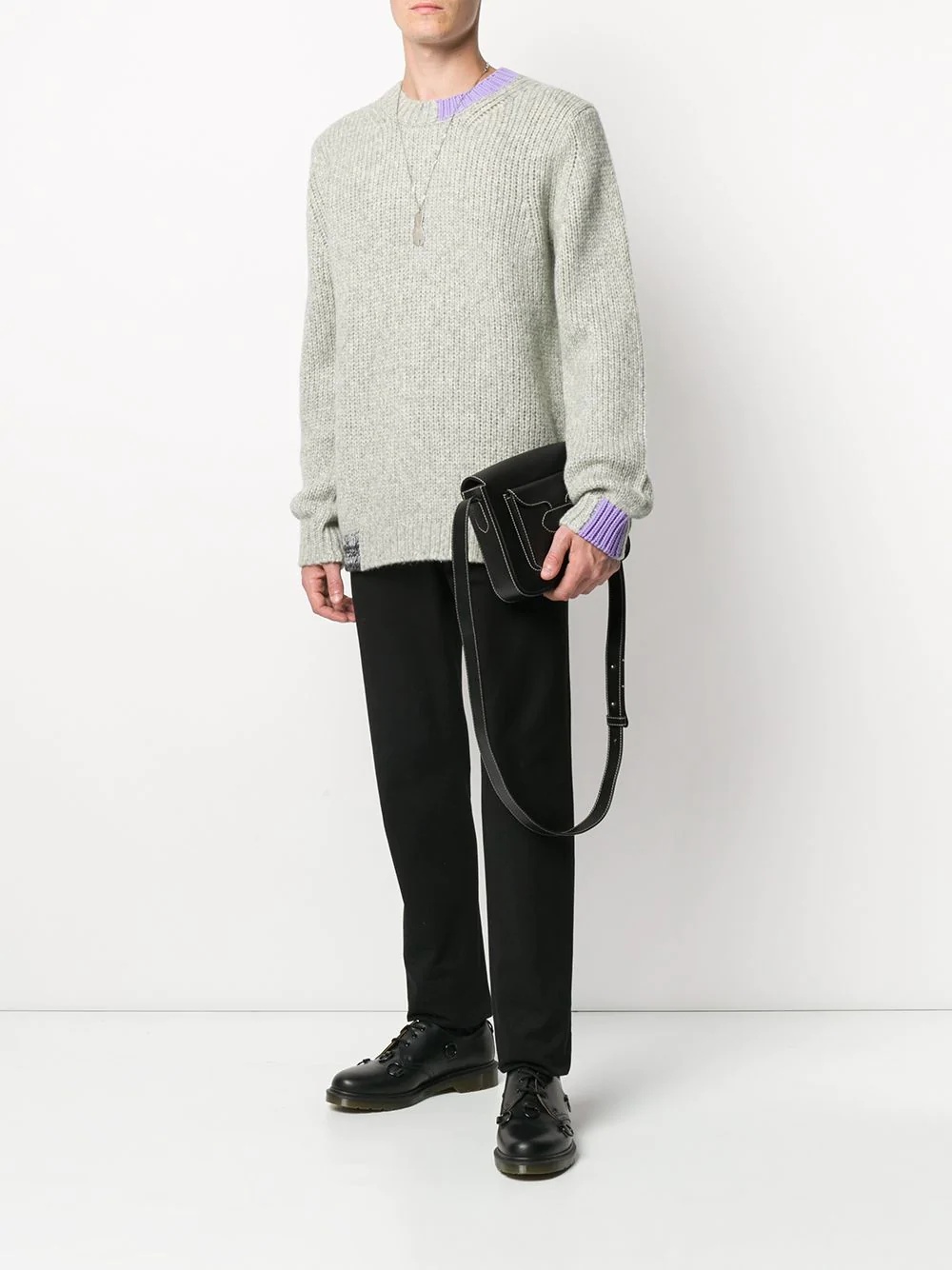 contrast collar jumper - 2