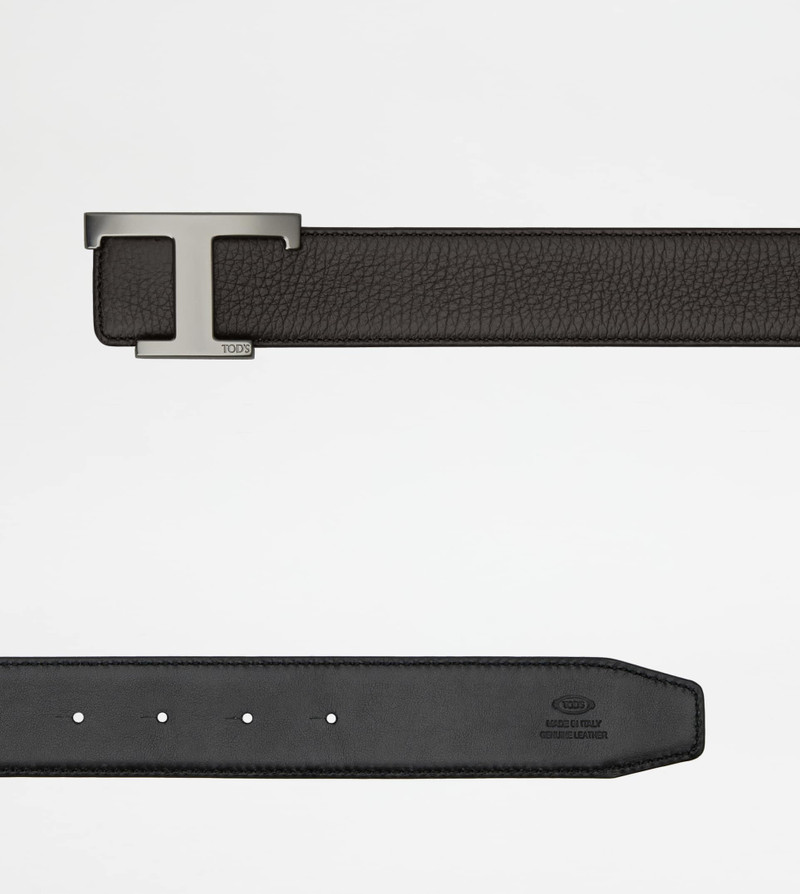 T TIMELESS REVERSIBLE BELT IN LEATHER - BROWN, BLACK 3