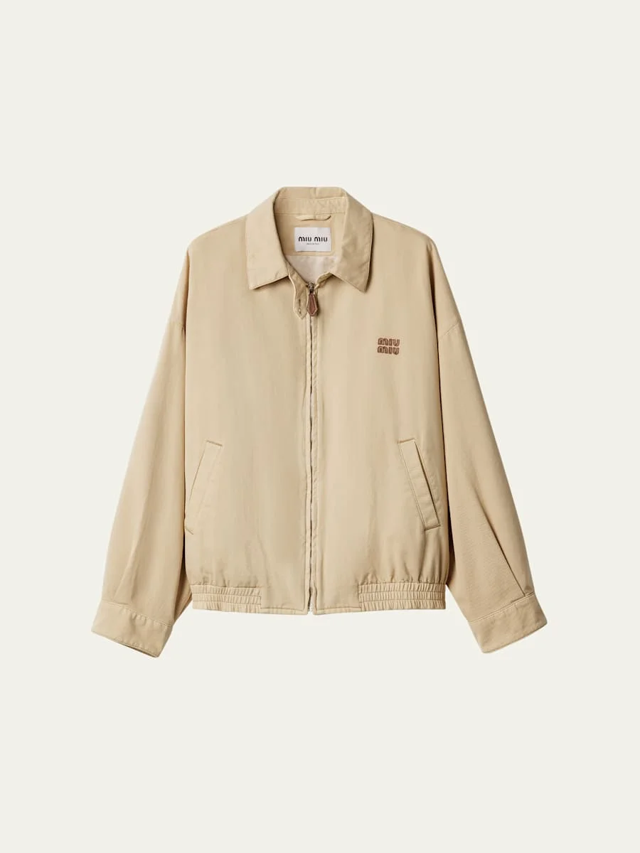 Light Denim Zip Shirt Jacket - 1