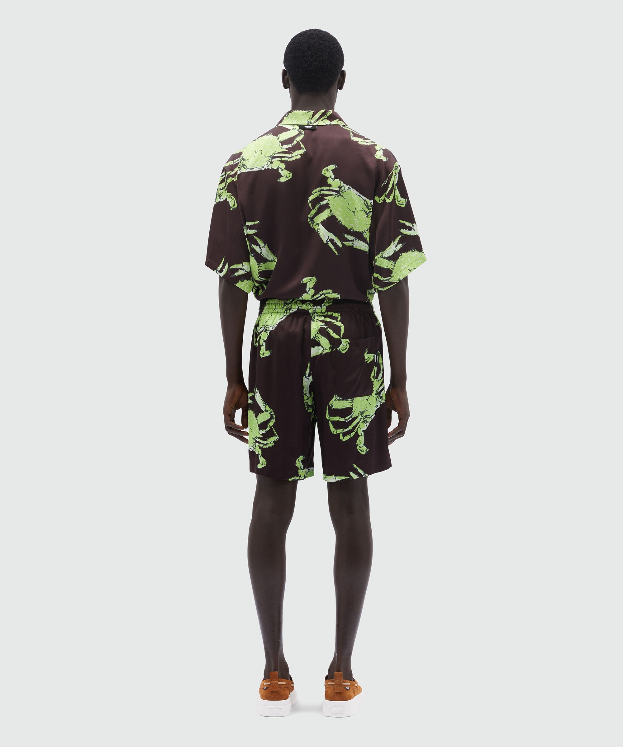 Bermuda shorts in black poplin with "King crab" print - 3