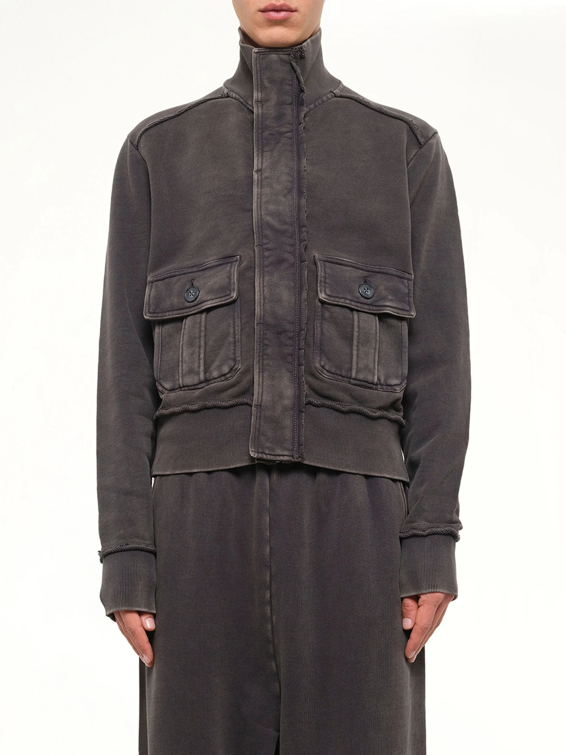Supply Track Jacket in Washed Black - 1