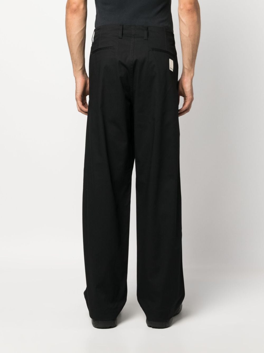 wide-leg cotton trousers - 4