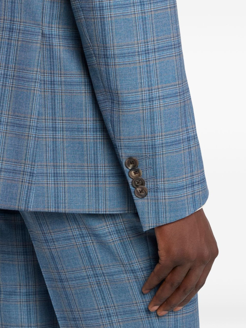 checked single-breasted wool suit 4