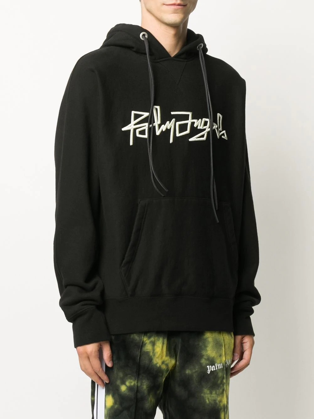 embroidered-logo hoodie - 3