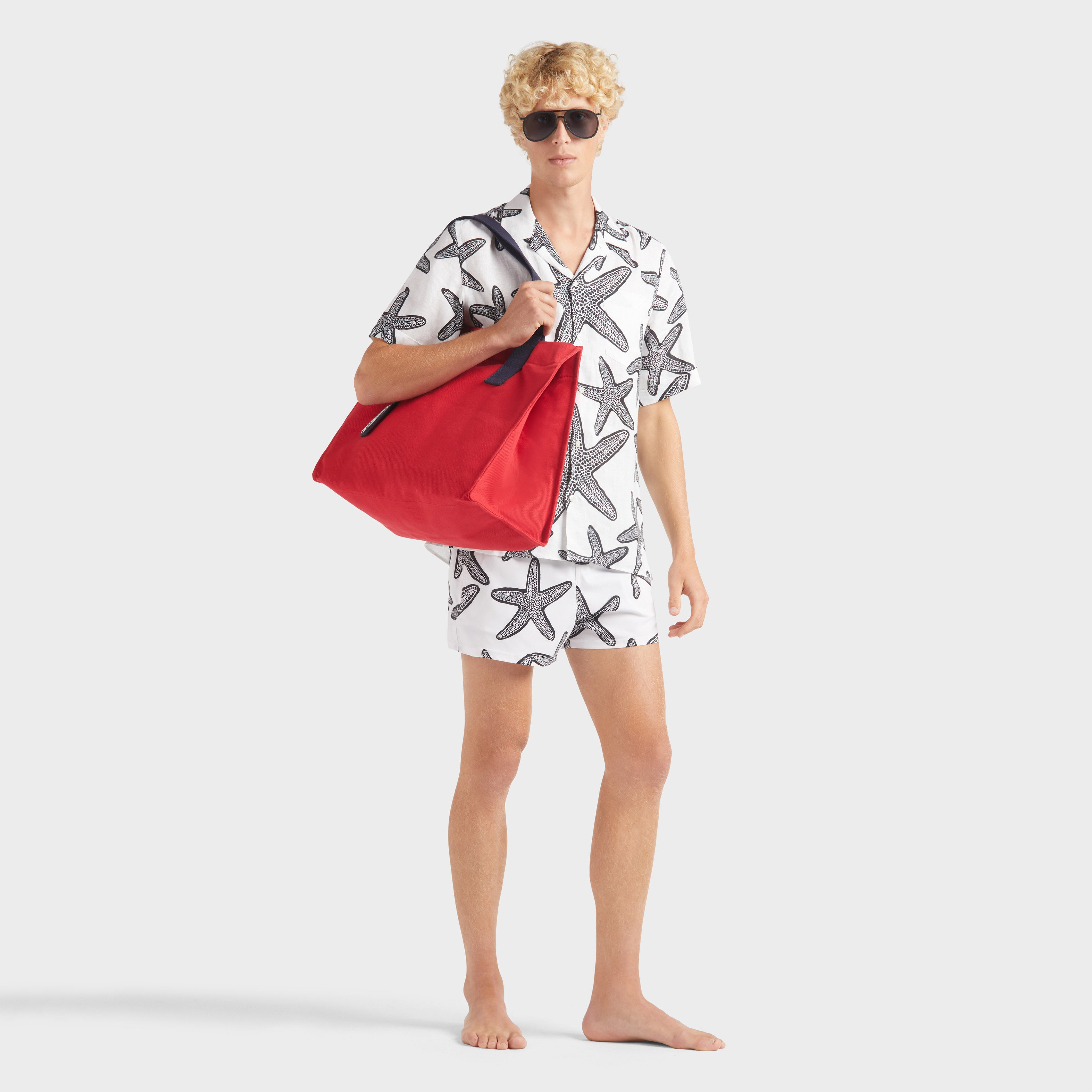 Men Linen Bowling Shirt Starlettes - 5