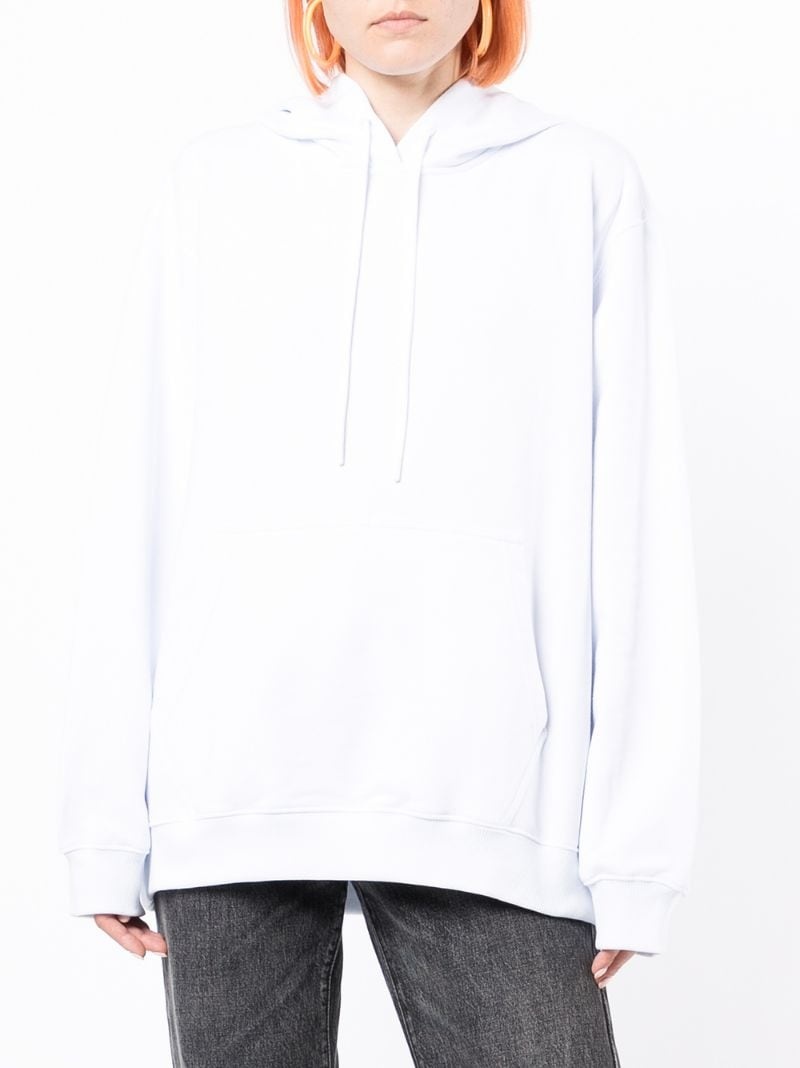 metallic-logo cotton hoodie - 4