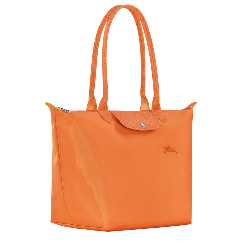 Le Pliage Green L Tote bag Orange - Recycled canvas 3