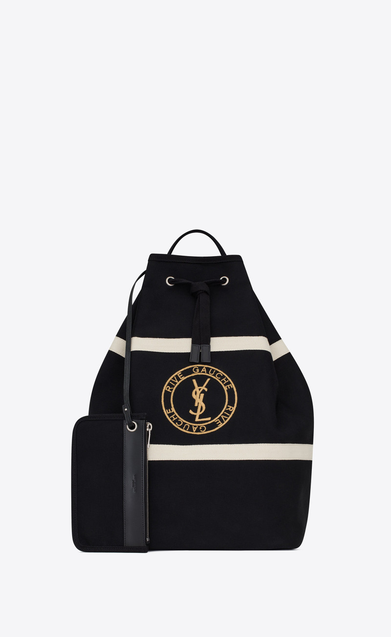 SAINT LAURENT rive gauche sling bag in canvas outlook
