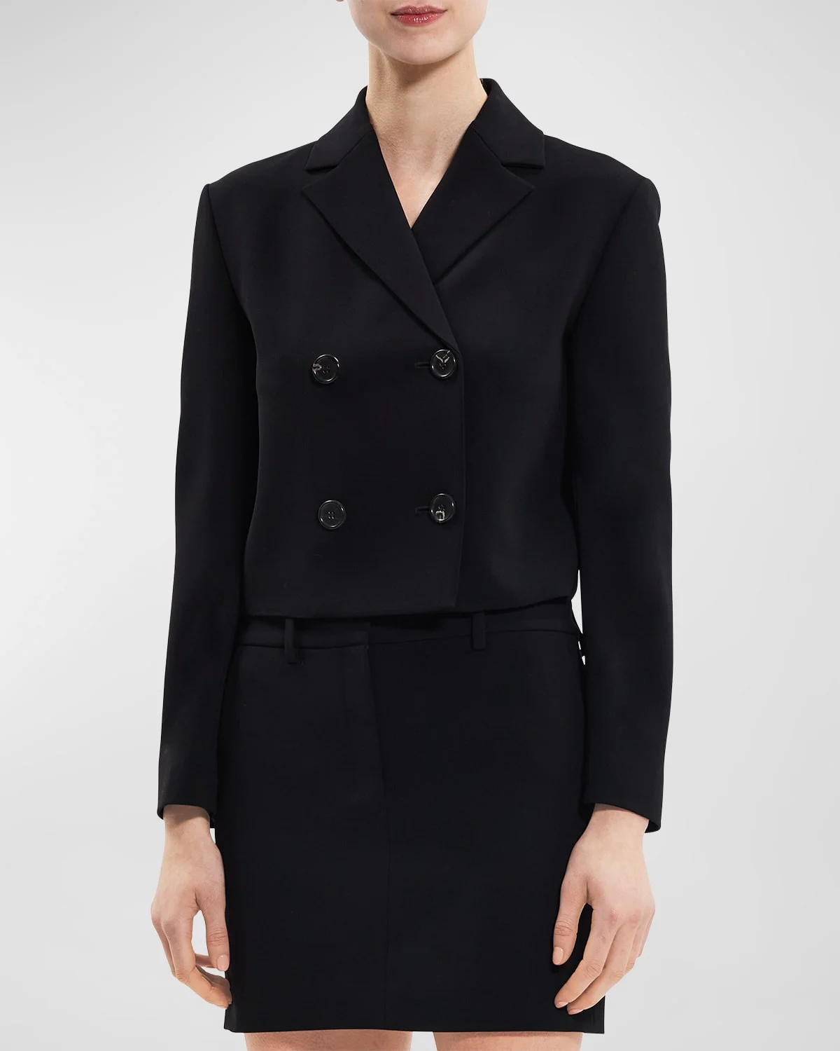 Crop Double-Breasted Jacket - 1