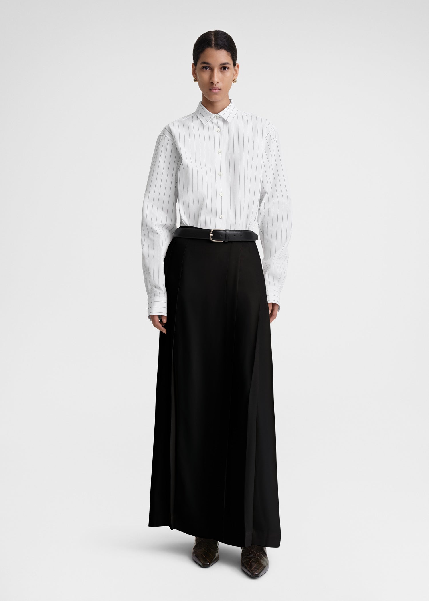 Pleated wrap skirt black - 2