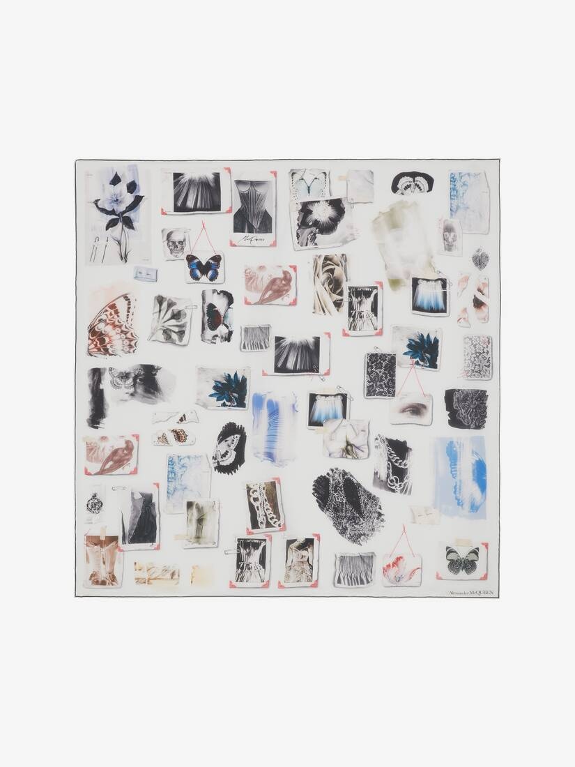 Mcqueen Memories Silk Shawl in Ivory - 1