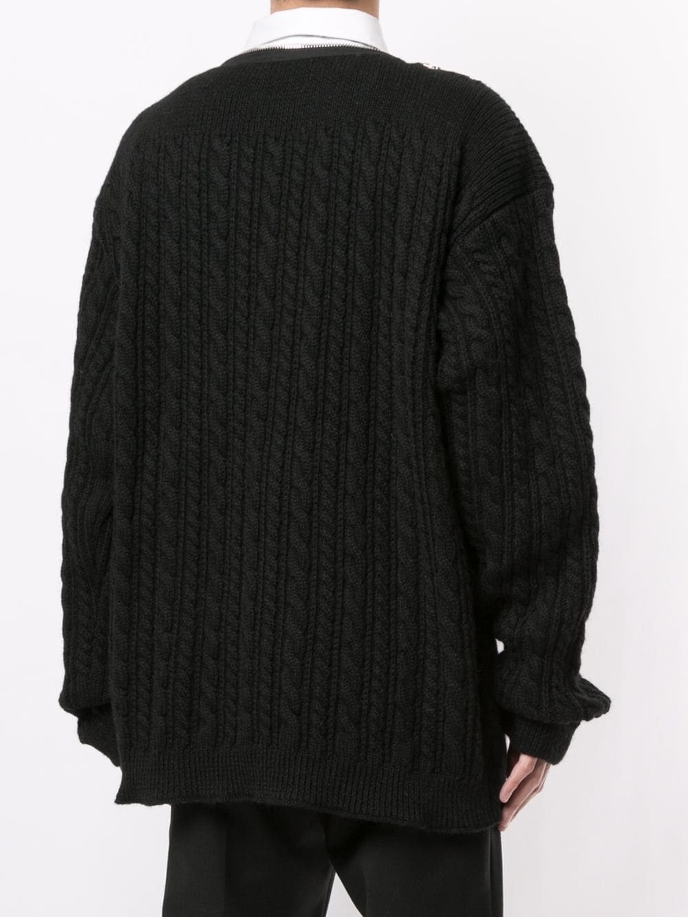 cable-knit wool jumper - 4