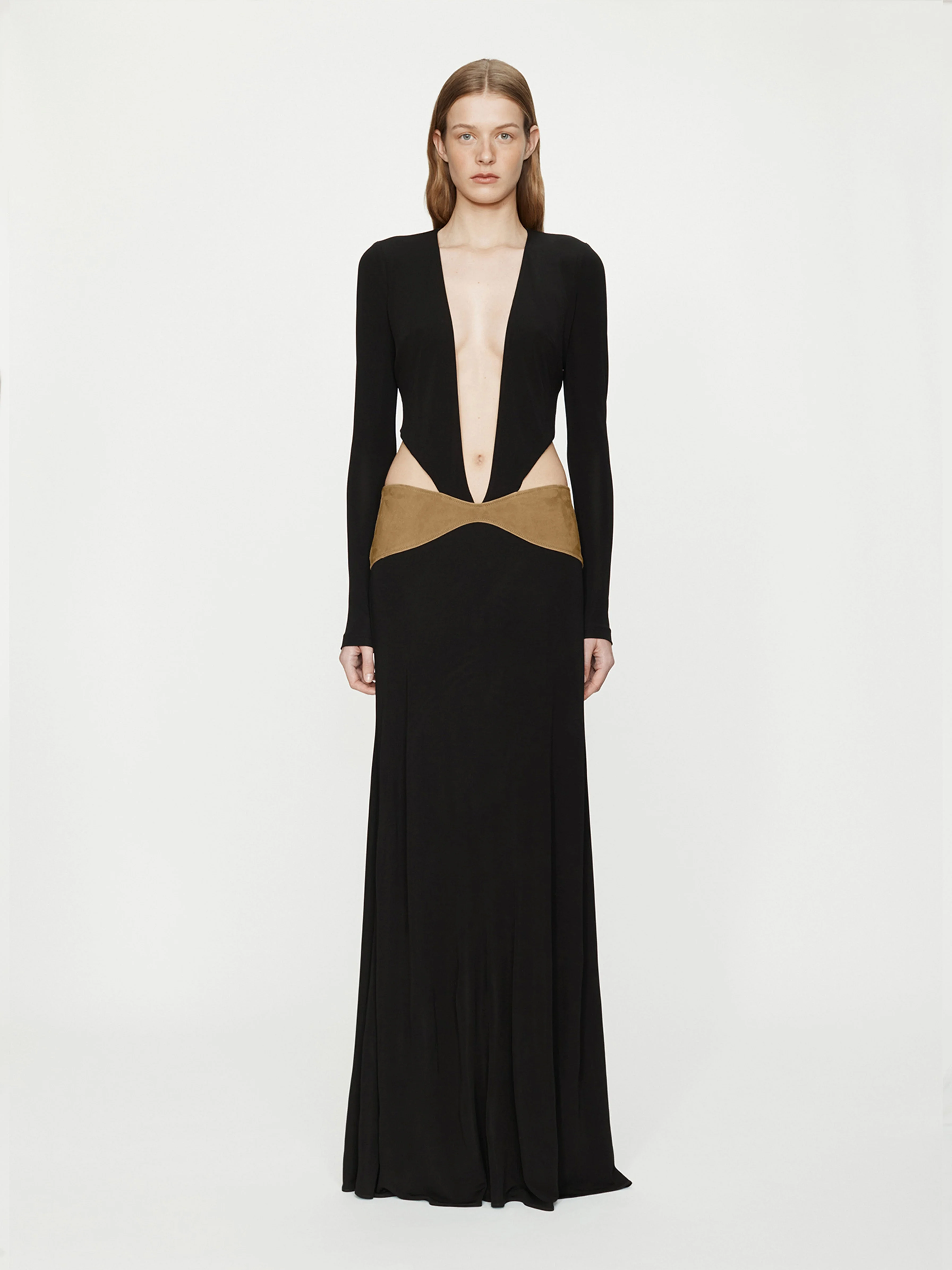Contour Suede Belted L/S Gown - 1