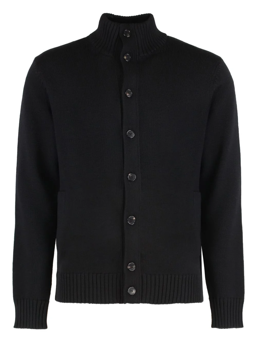 button high-neck cardigan - 1