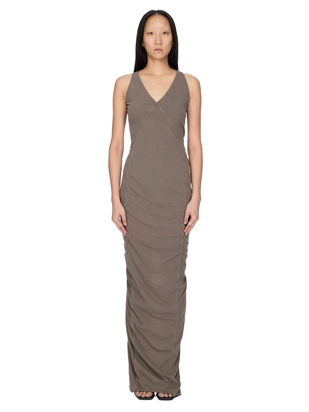 V NECK COLUMN DRESS - 1