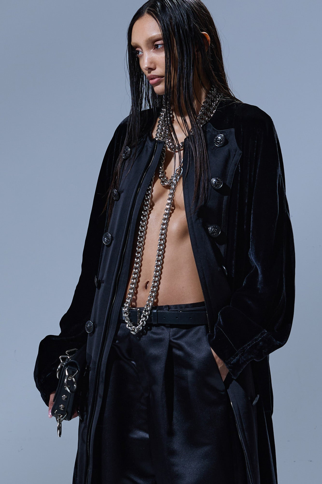 LONG OFFICER COAT - 2