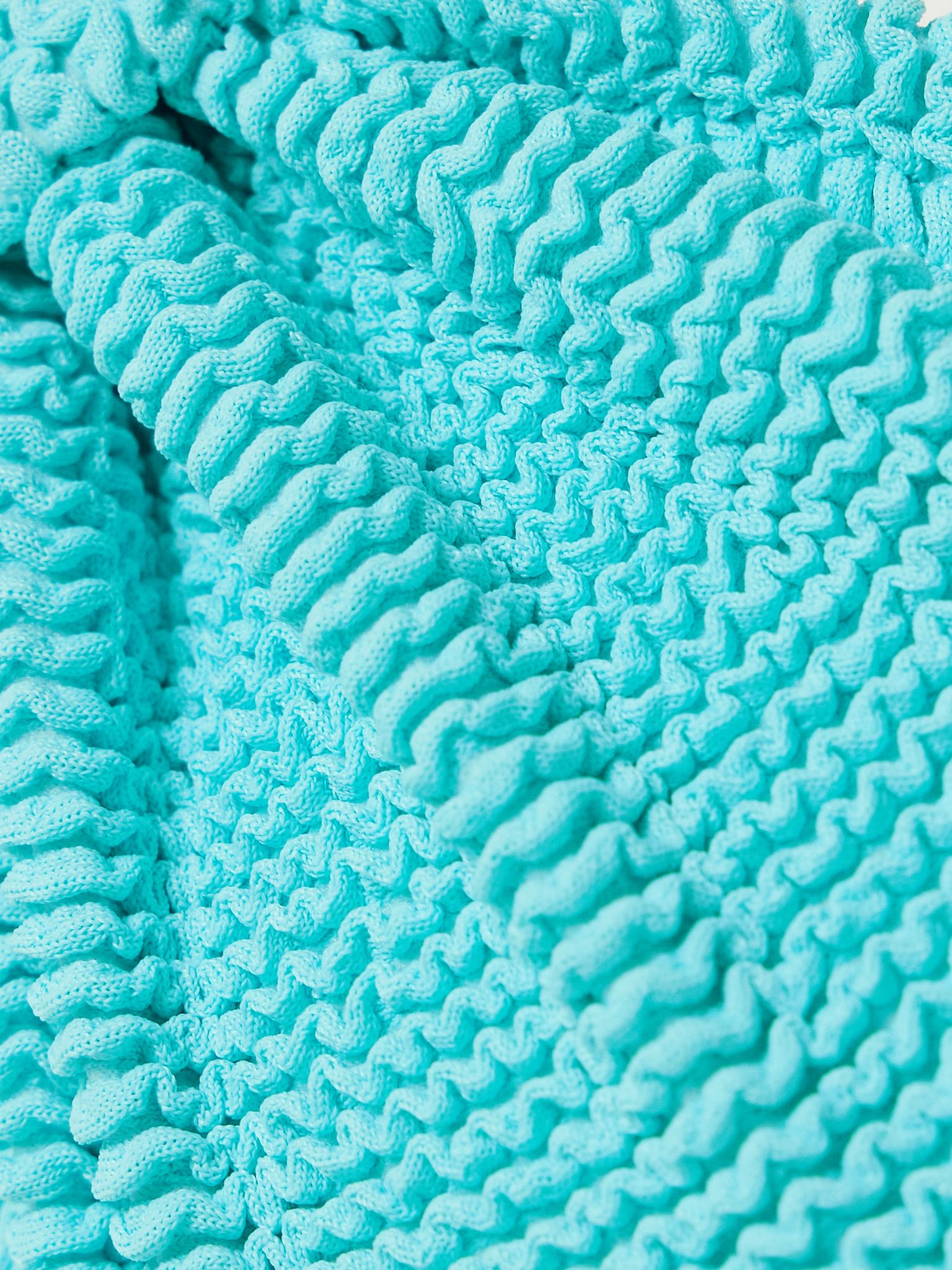 Jean seersucker bandeau bikini Turquoise - 4