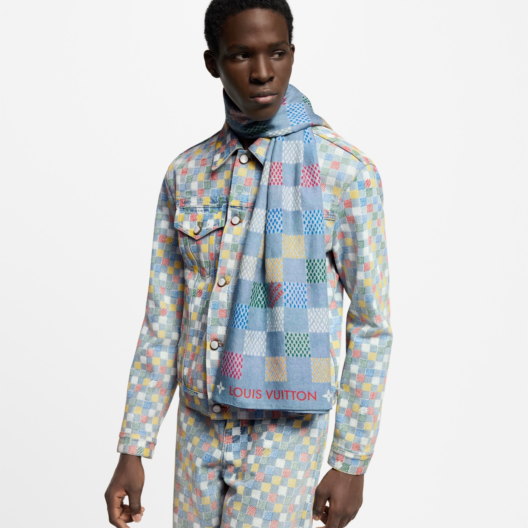 LV Vers Damier Denim Stole - 5