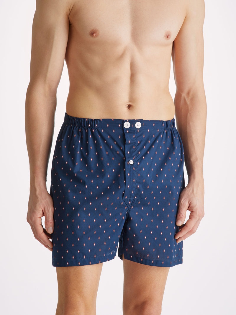 Men's Short Pyjamas Nelson 96 Cotton Batiste Navy - 5