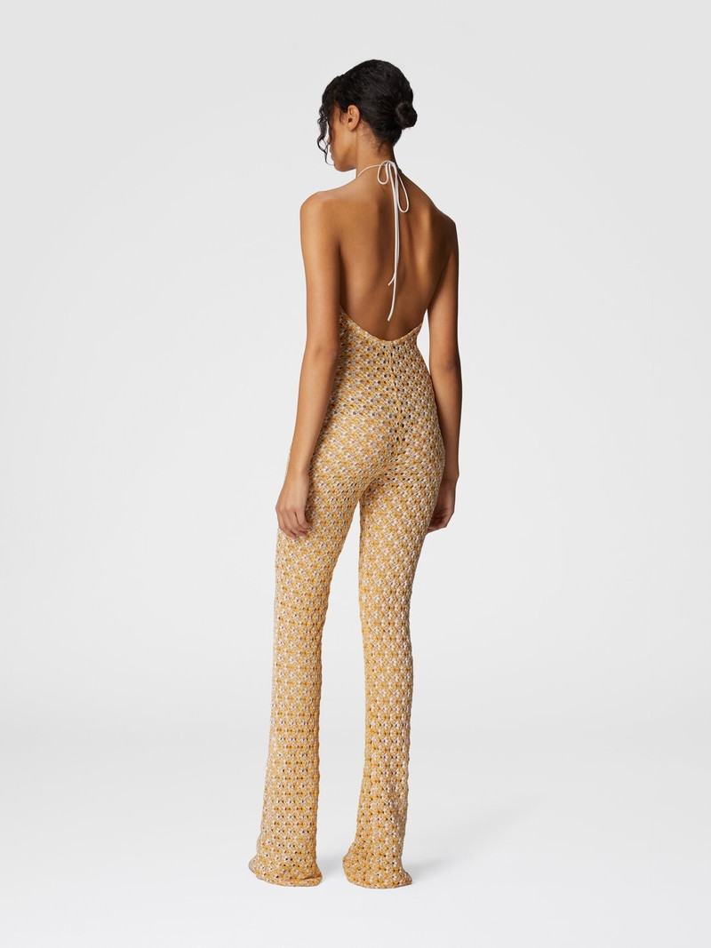 Long jumpsuit with drop neckline and cut-out detail 3