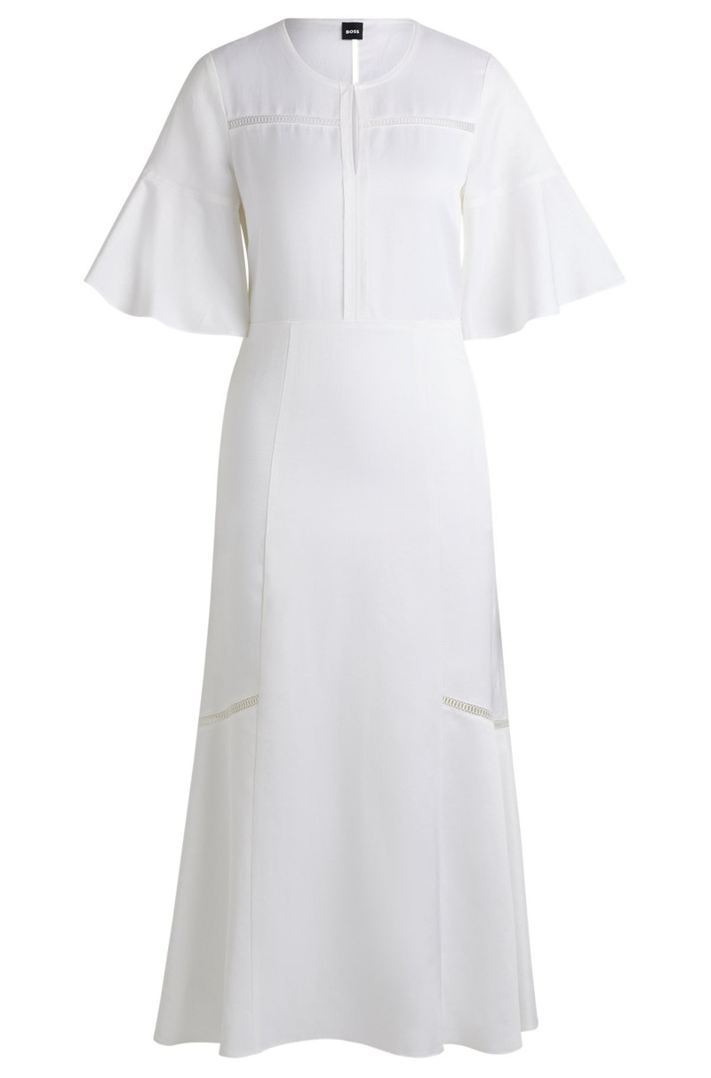 SHORT-SLEEVED DRESS WITH LADDER-LACE TRIMS 1