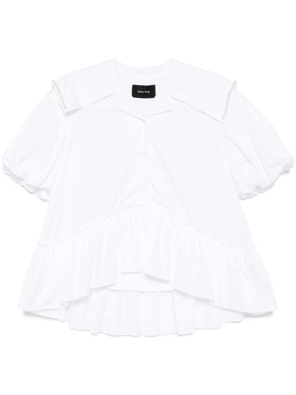 sailor-collar puff-sleeves shirt - 1