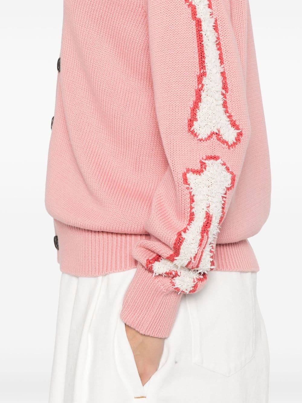 Bone appliqué cardigan - 5