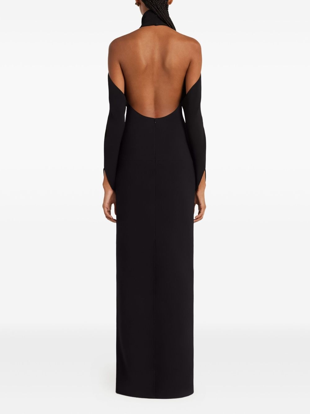 cut-out long-sleeve gown - 4