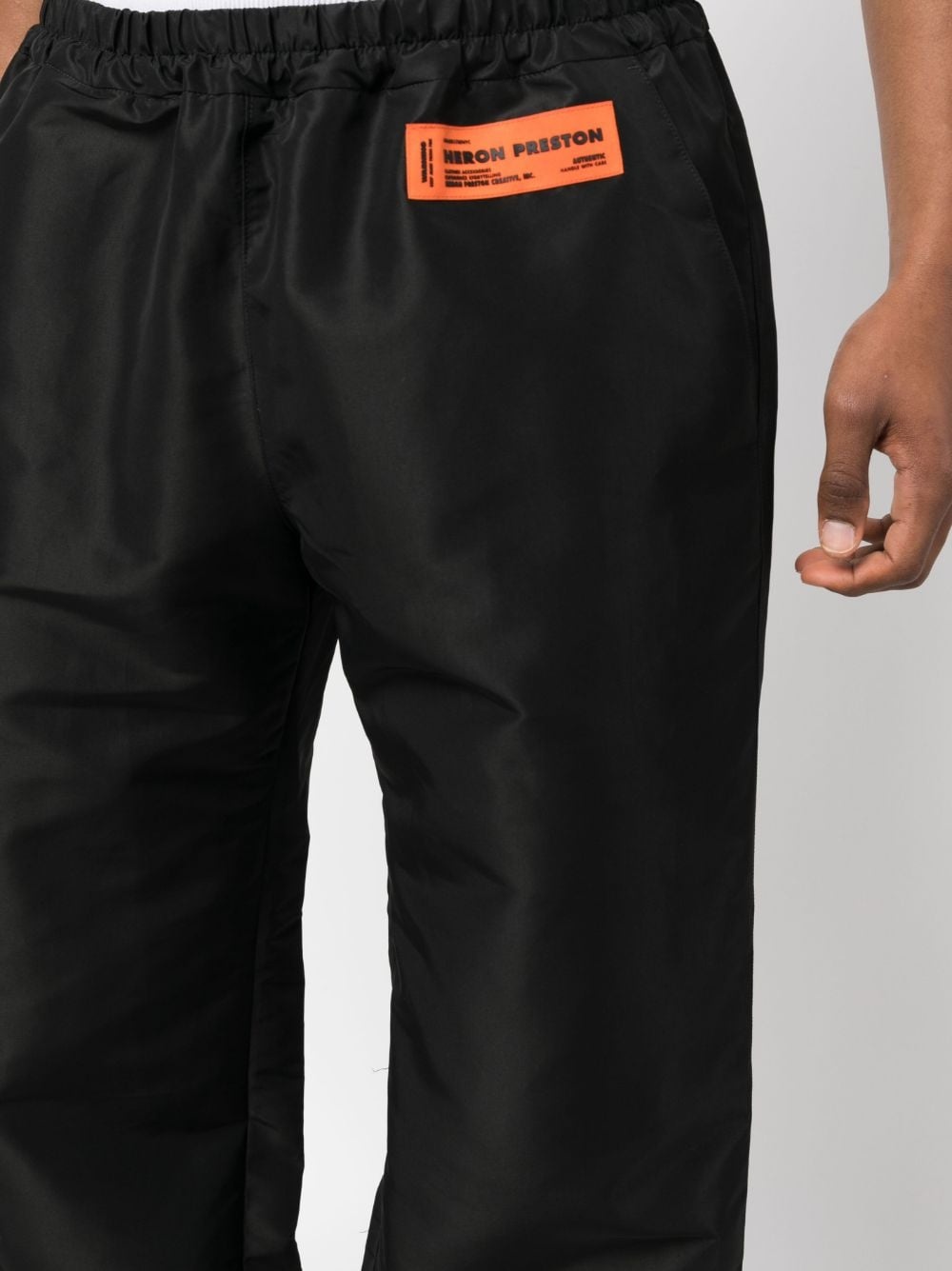logo-patch wide-leg trousers - 5