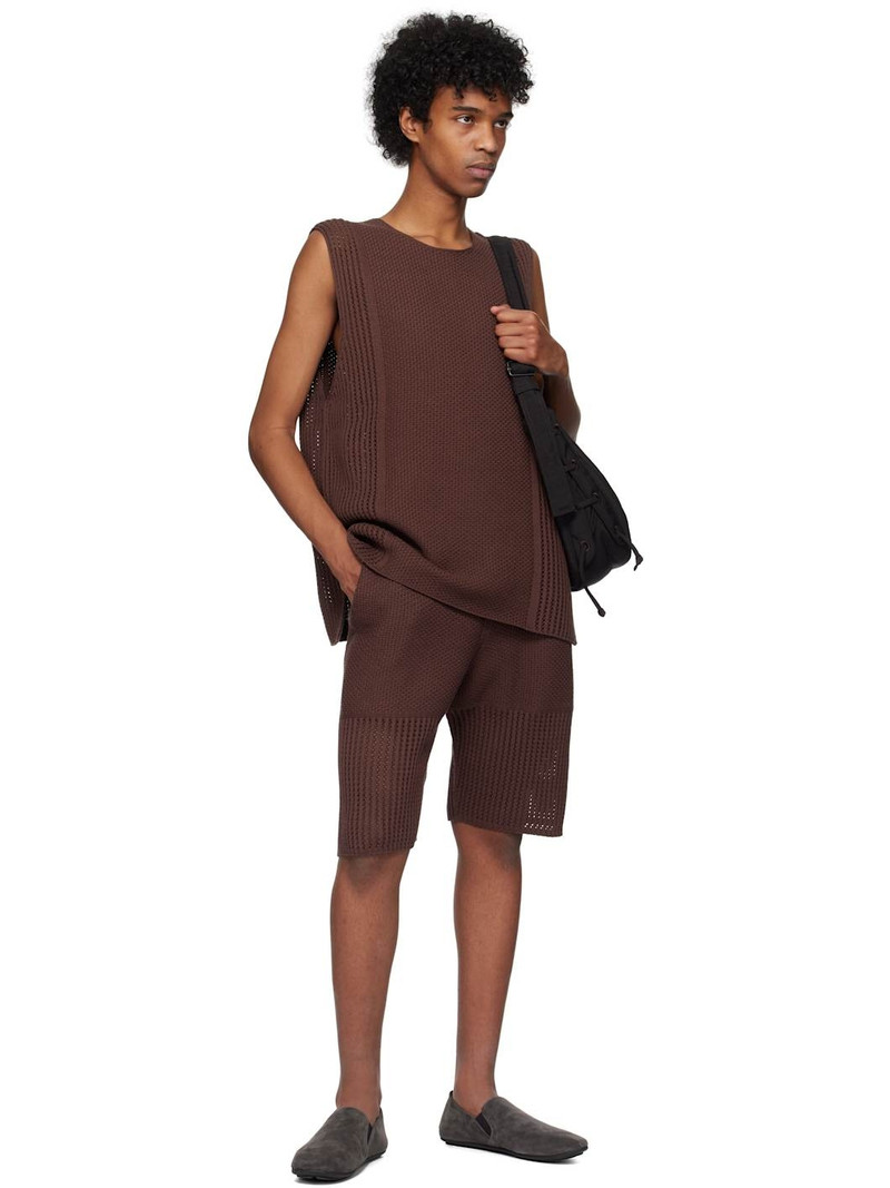 ISSEY MIYAKE Brown Rustic Knit Shorts outlook