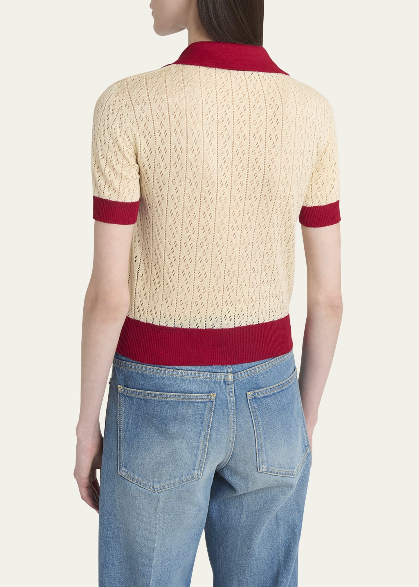 Pointelle Linen-Viscose Sweater - 3