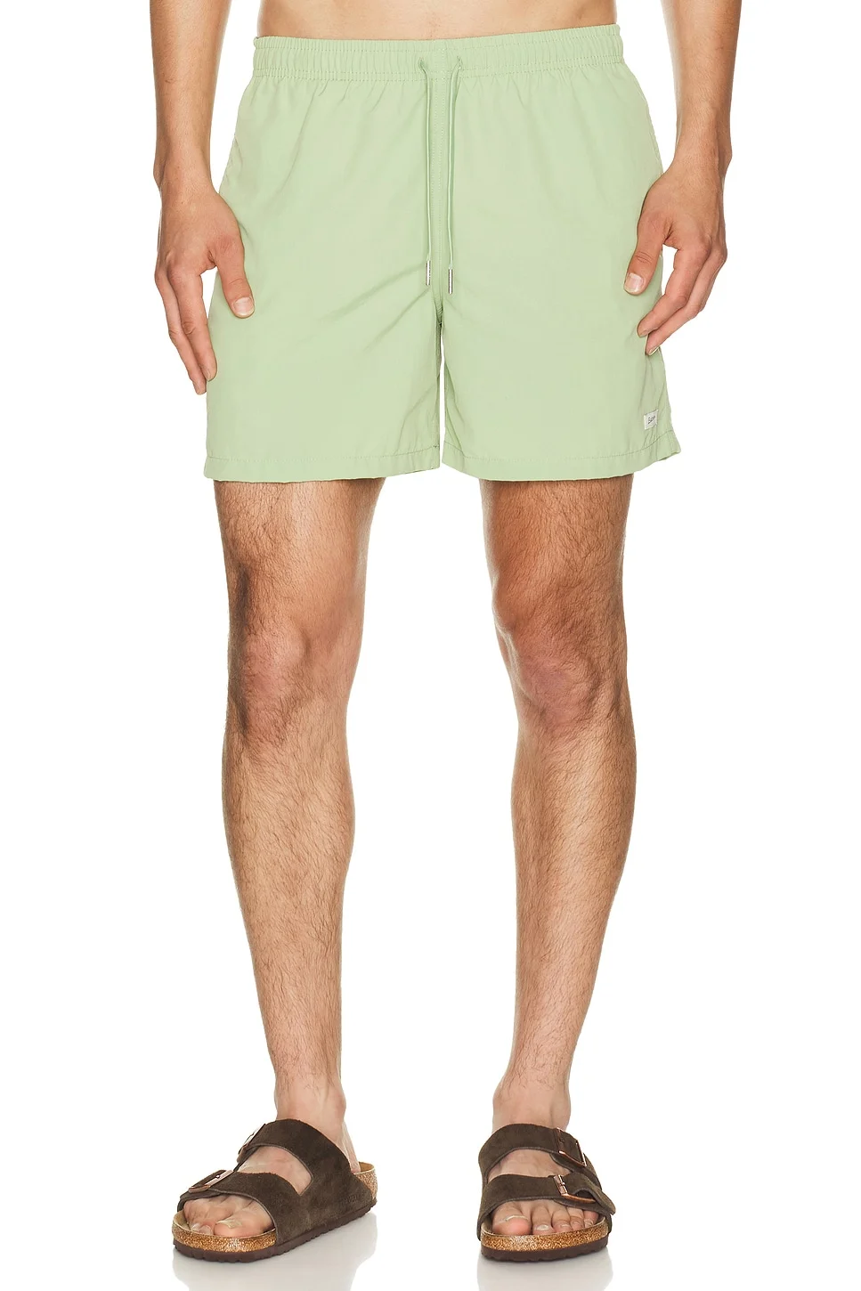 Solid Moss Swim Trunks - 1