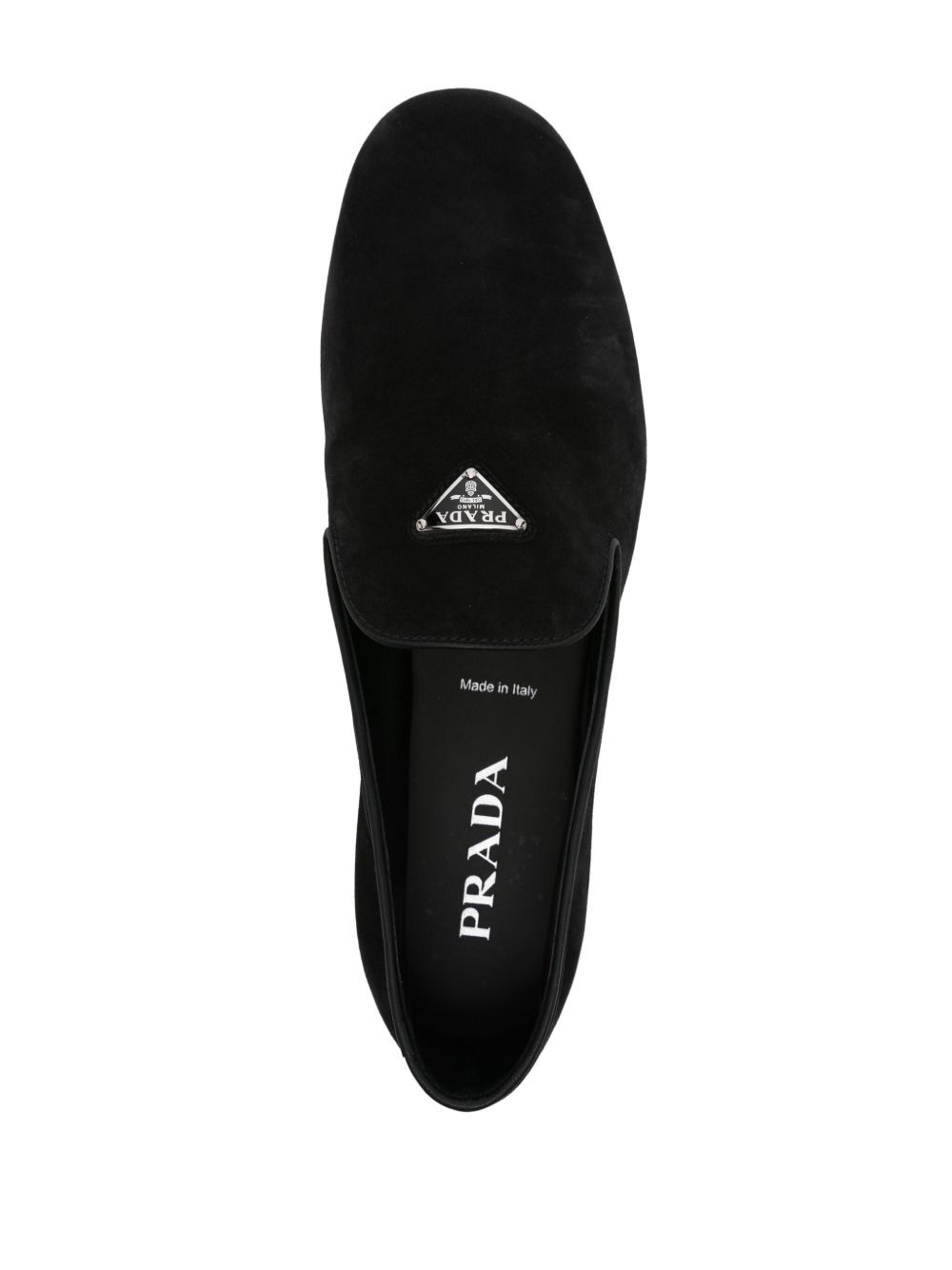 triangle-logo suede loafers - 4