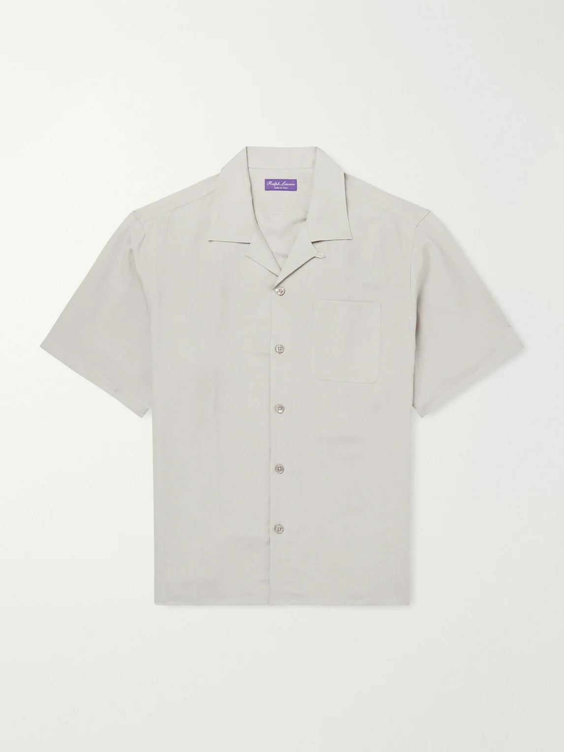 Camp-Collar Silk and Linen-Blend Shirt - 1