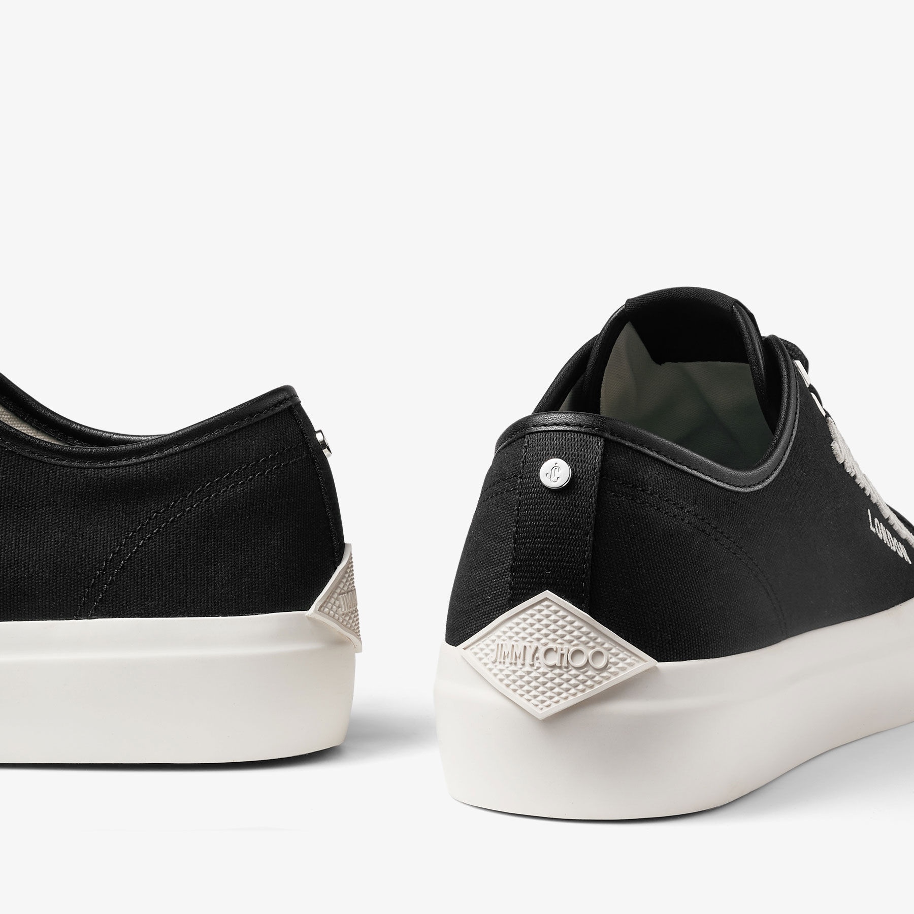 Palma/M
Black and Latte Canvas Low-Top Trainers with Embroidered Logo - 3
