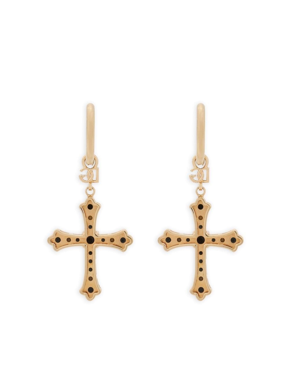 cross-pendant drop earrings - 2