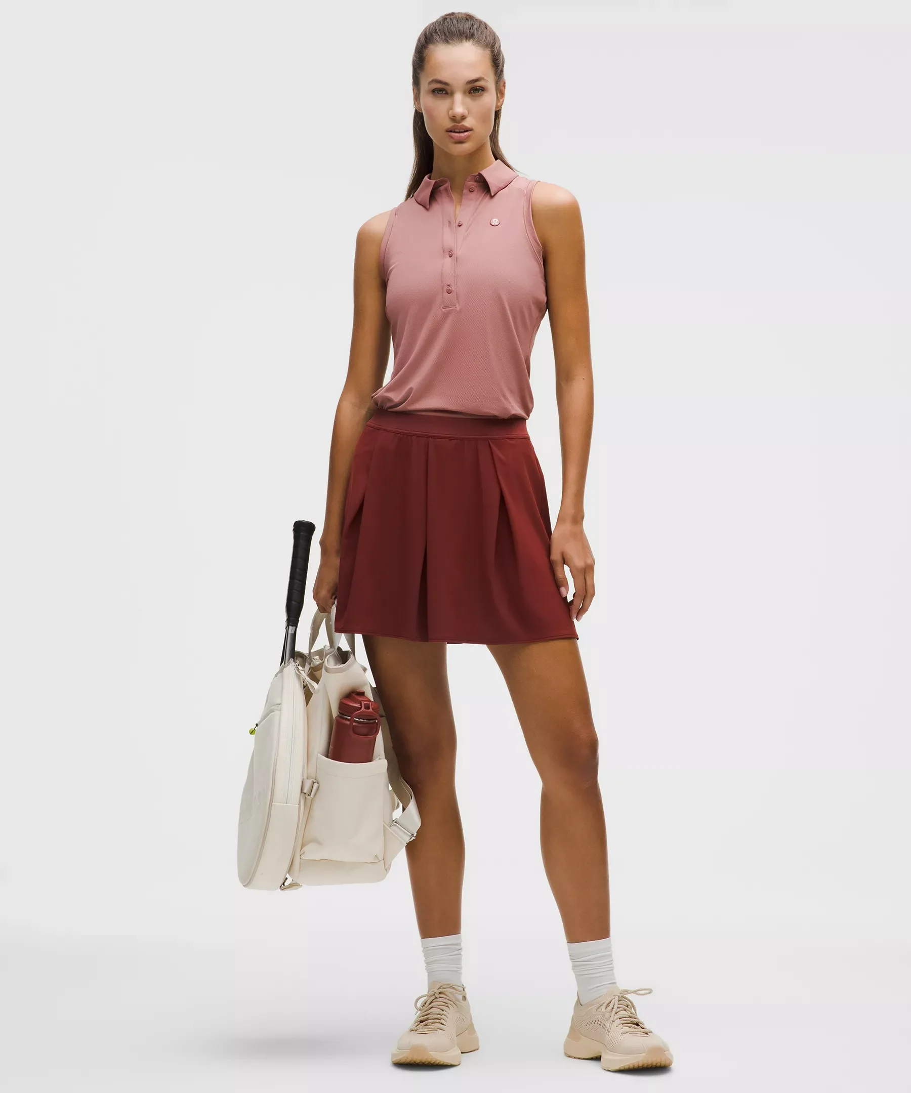 Angled-Pleat High-Rise Tennis Skirt - 1