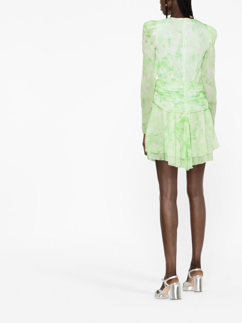 crystal-embellished silk minidress - 4