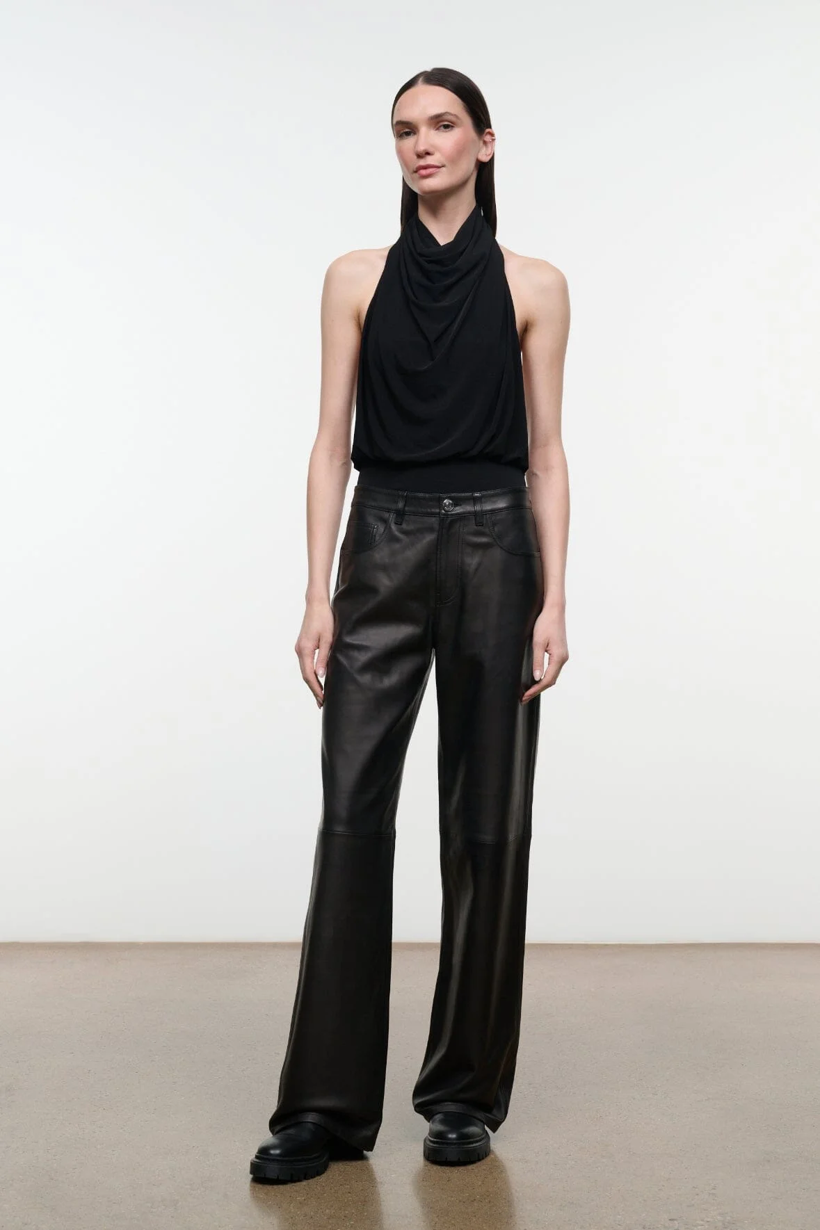 STAUD GUS LEATHER PANT BLACK - 1