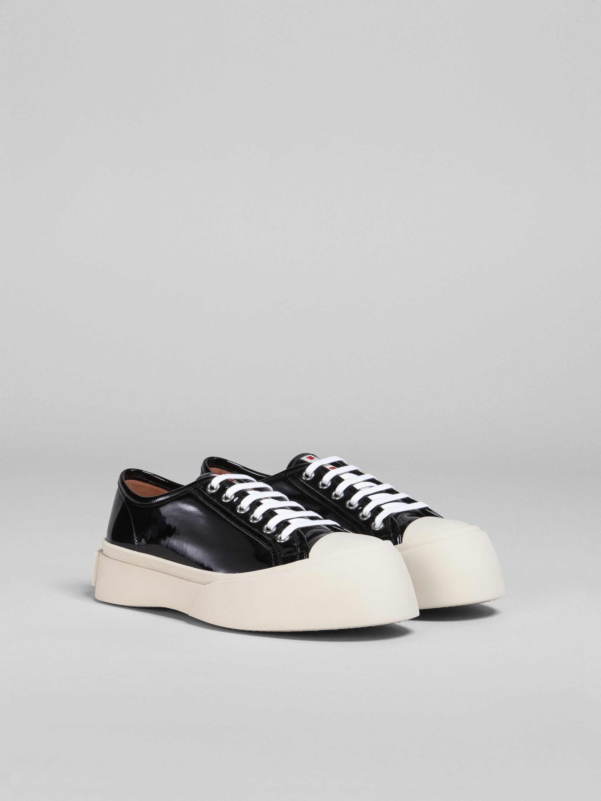 BLACK PATENT LEATHER PABLO LACE-UP SNEAKER - 2