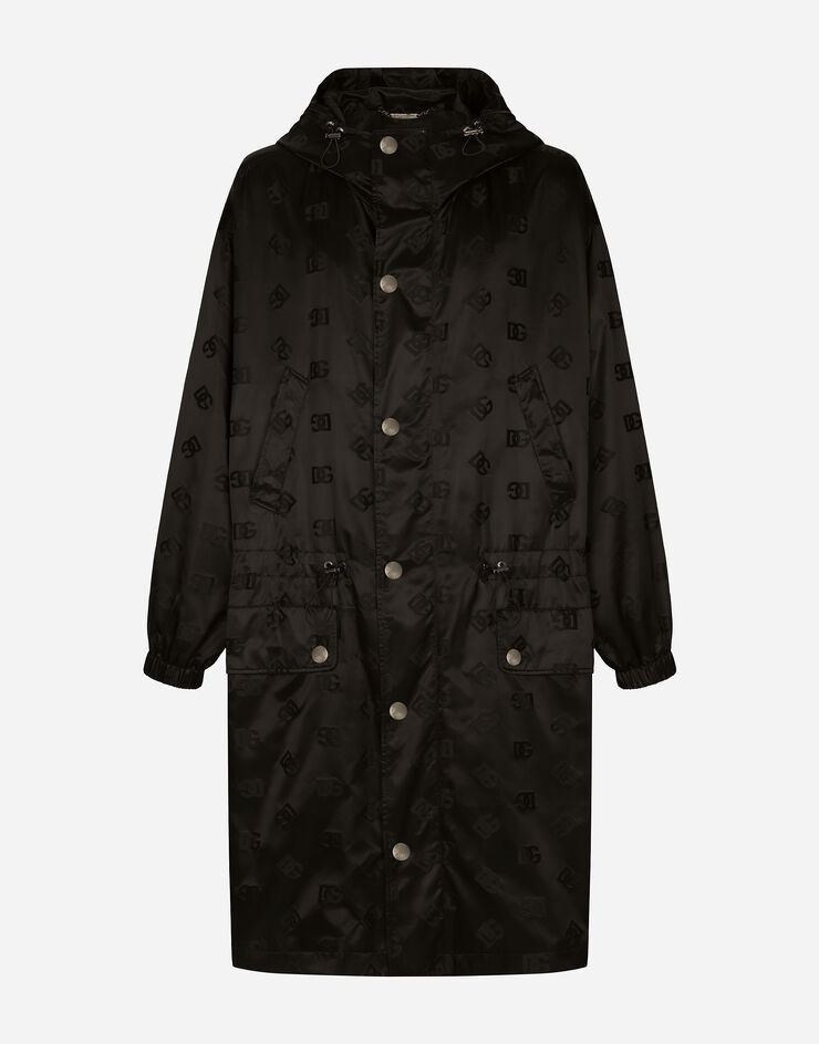 Satin jacquard trench coat with DG monogram detail - 1
